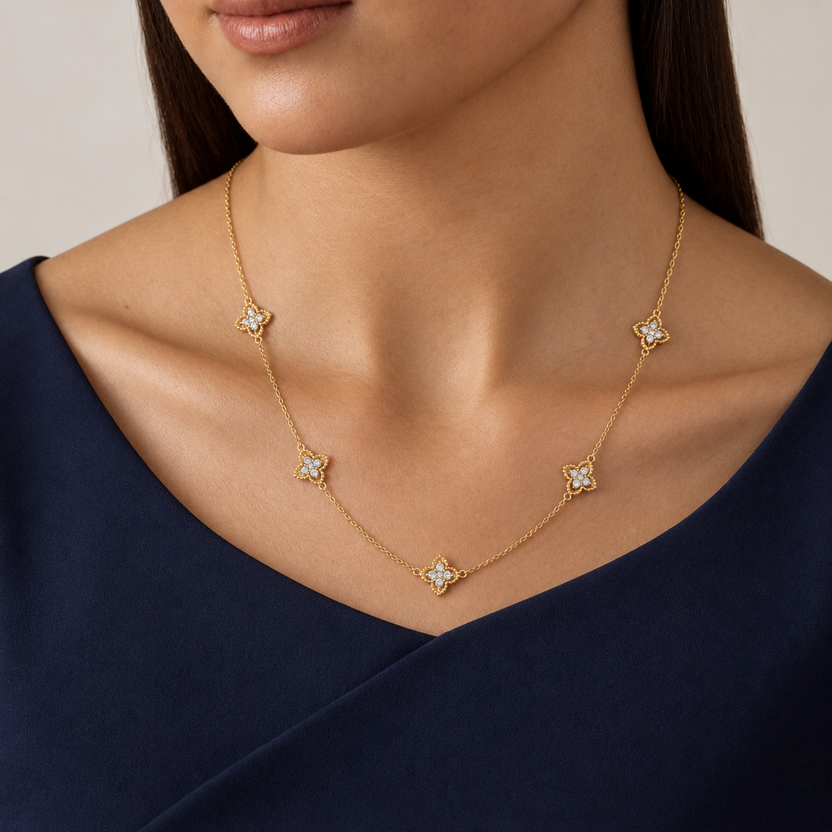 Chain Reaction Flux Necklace — CZ & Silver
