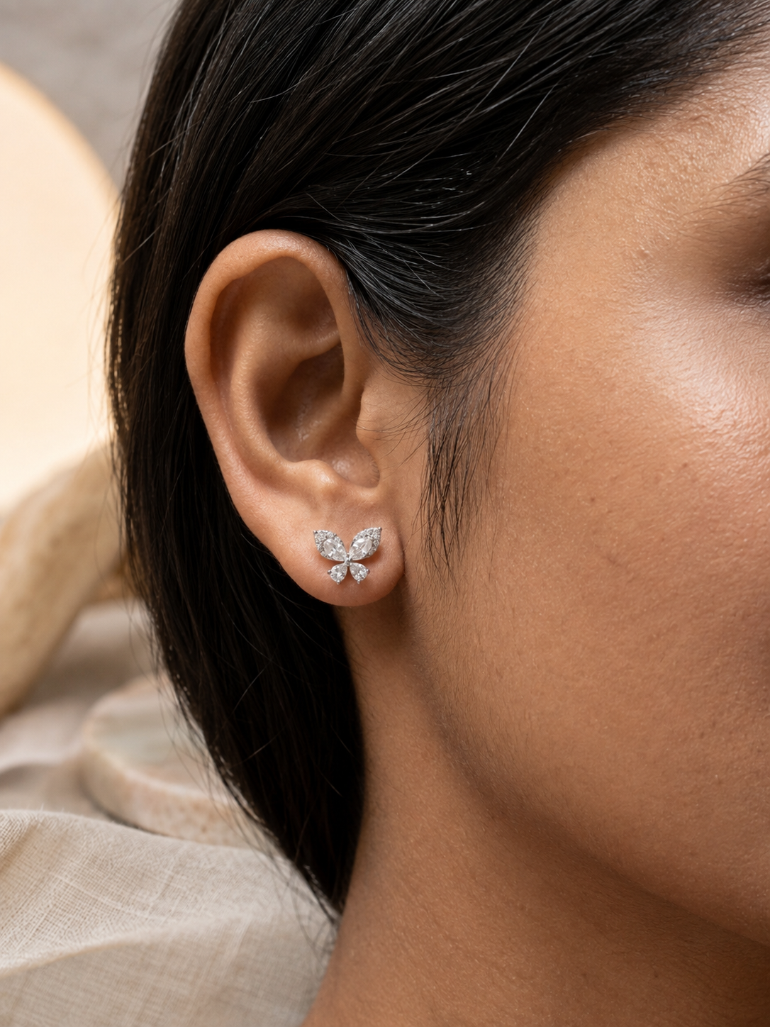 Butterfly Earrings — CZ & Silver