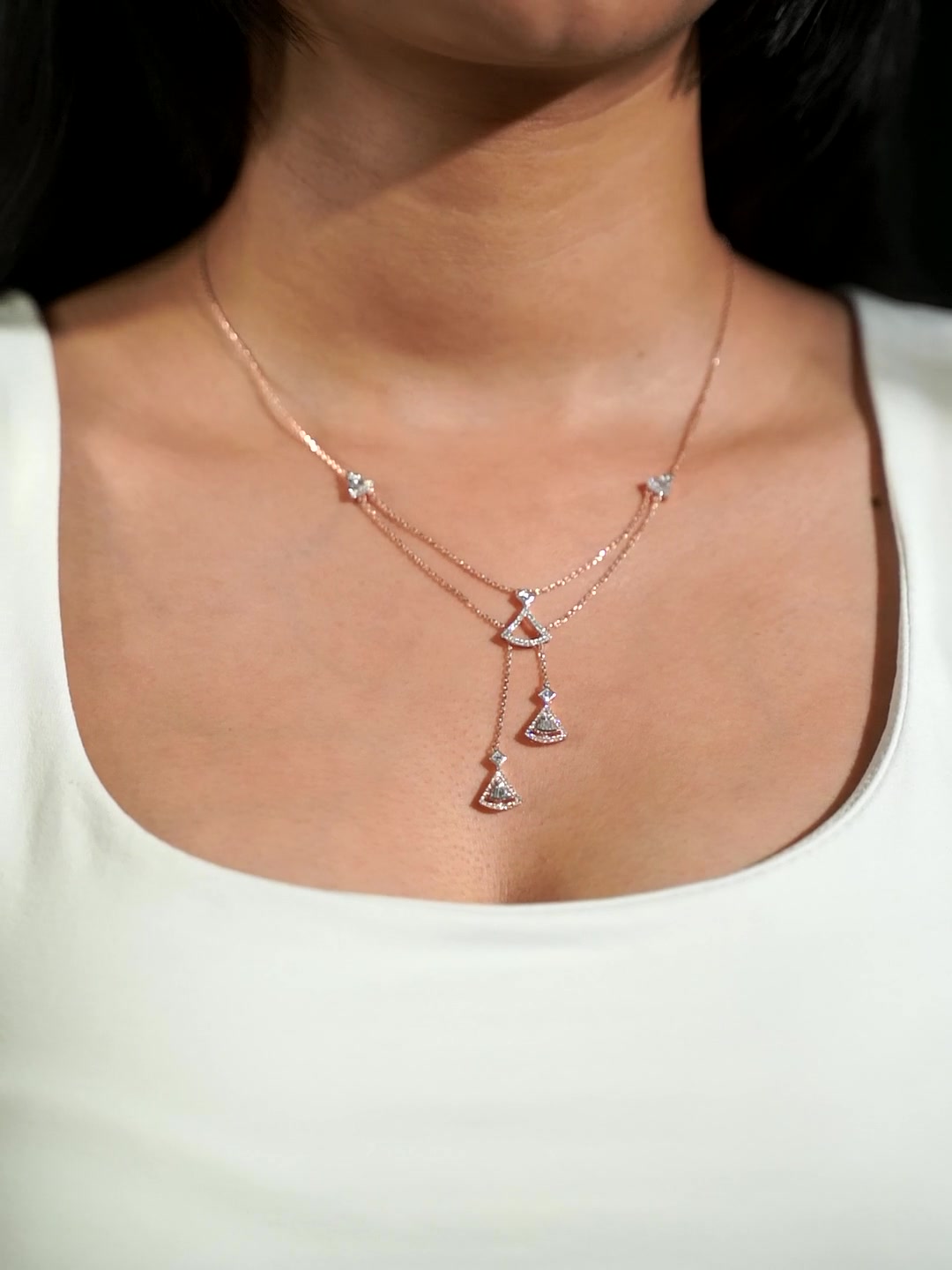 Bold Affair Dara Necklace — CZ & Silver