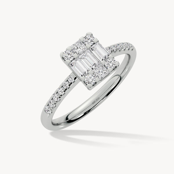 BAYAN Baguette Diamond Ring | Lab Grown Diamond | Silver | SGL Certified