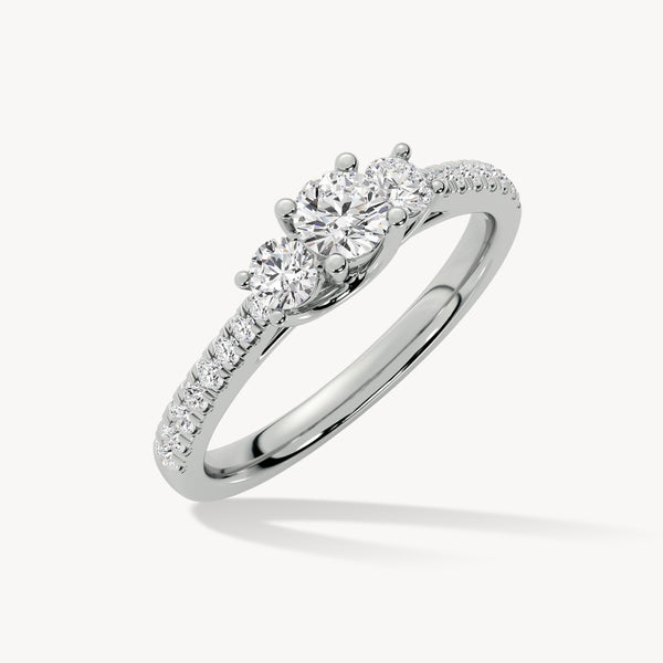 BAYAN Triple Sparkle Ring | Lab Grown Diamond | Silver | SGL Certified
