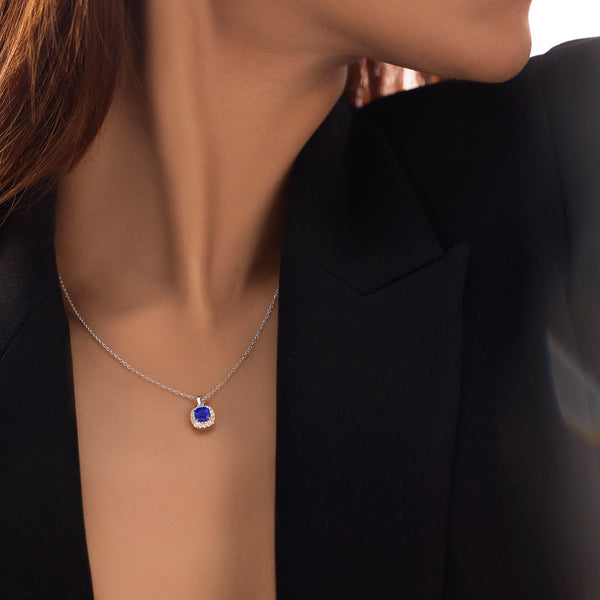 Blue Lagoon Pendant — Lab-Grown Diamond & Color Stone