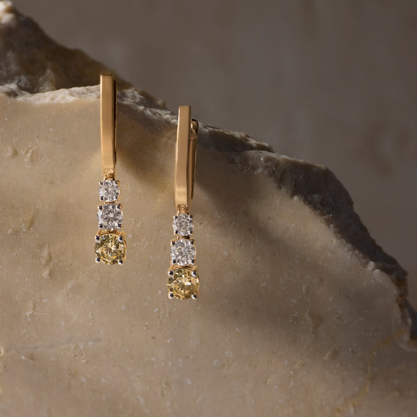 BAYAN Golden Hour Earrings | Lab Grown Diamond | Silver | SGL Certified