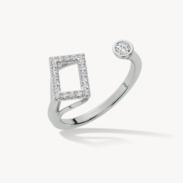 BAYAN Acute Angle Ring | Lab Grown Diamond | Silver | SGL Certified