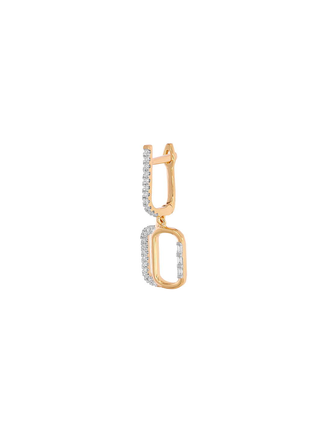 BAYAN Baguette And Round Cut Dangler Earring | Lab Grown Diamond | Silver | SGL Certified
