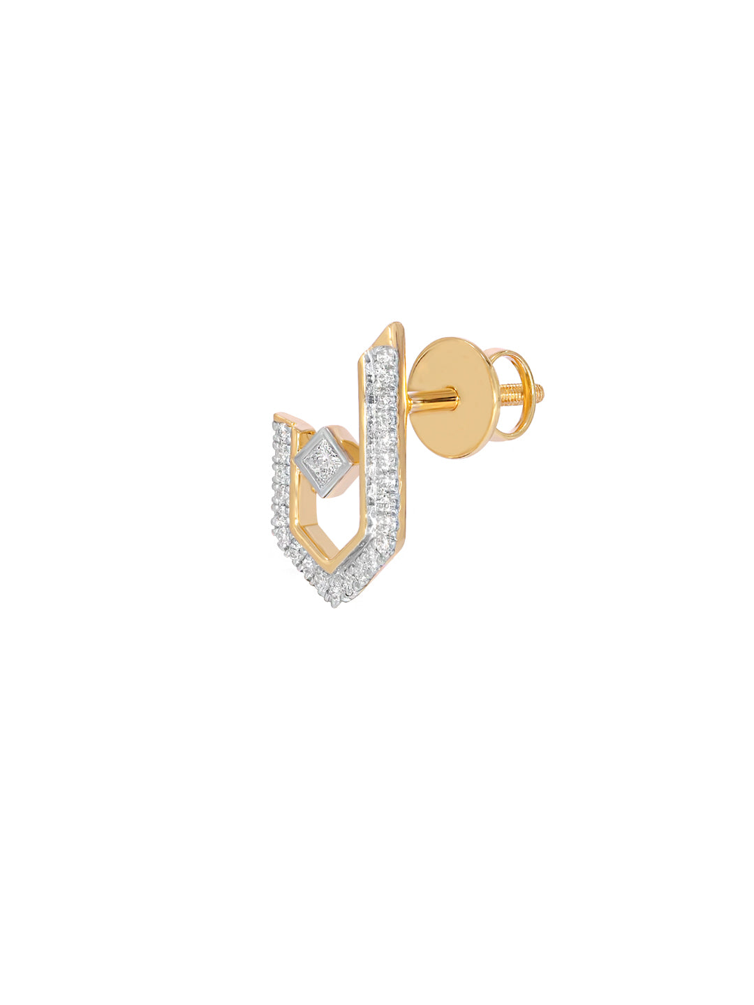 BAYAN Princess And Round Cut Open Hex Earring | Lab Grown Diamond | Silver | SGL Certified