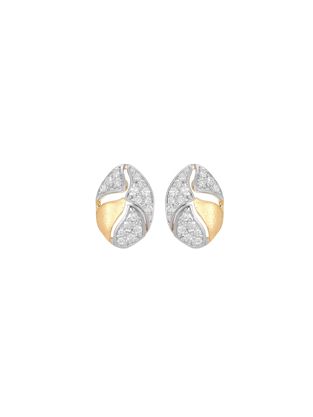 ROUND DIAMOND CUT OVAL STUD