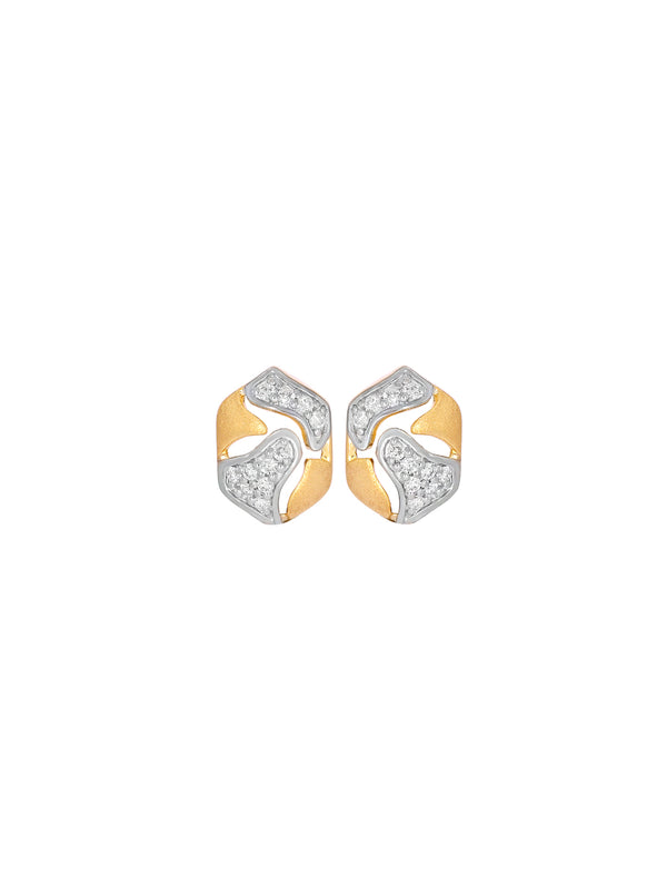 BAYAN Round Diamond Cut Arches Stud | Lab Grown Diamond | Silver | SGL Certified