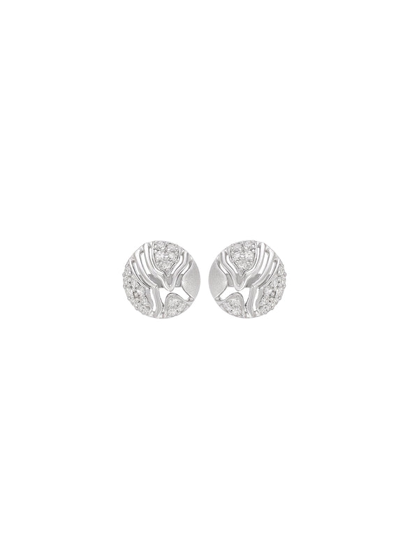 BAYAN Round Diamond Cut Gallery Stud | Lab Grown Diamond | Silver | SGL Certified