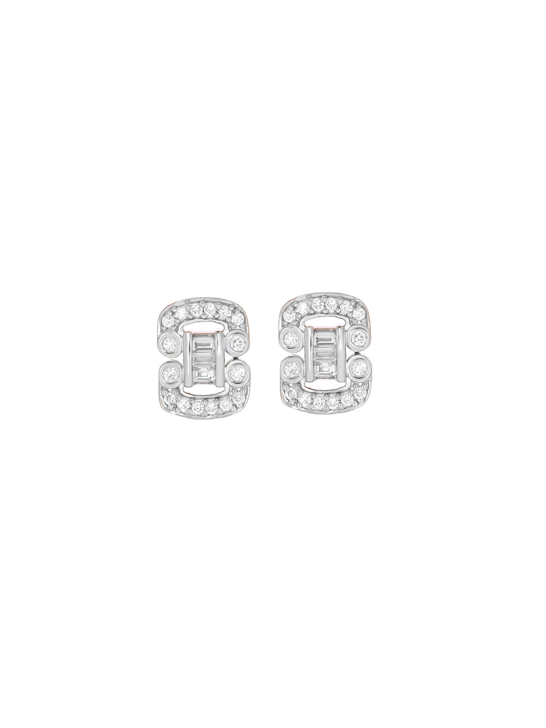 BAGUETTE CUT COMPOSITE BRACKET EARRING