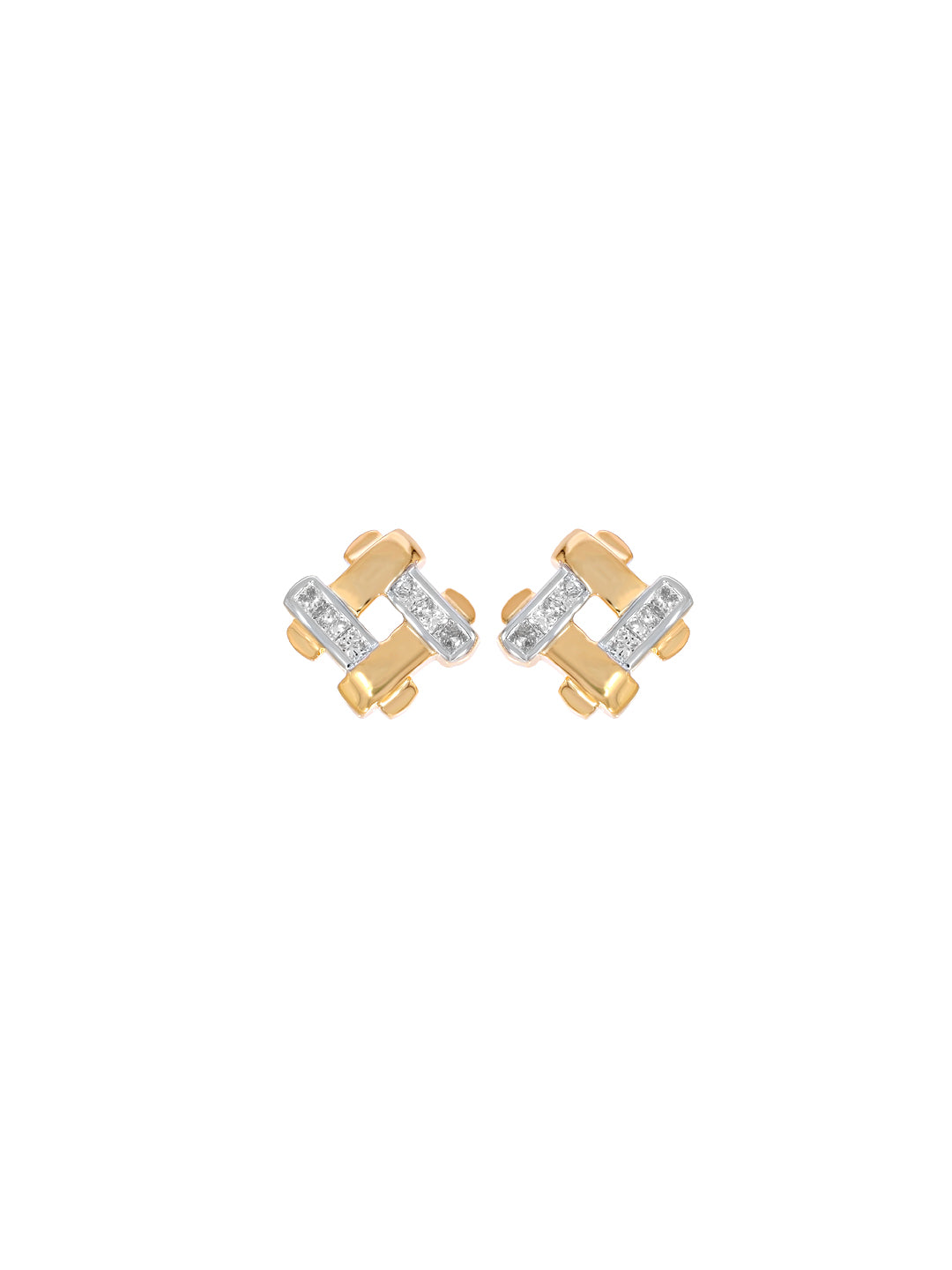 PRINCESS CUT WEAVE EARRING