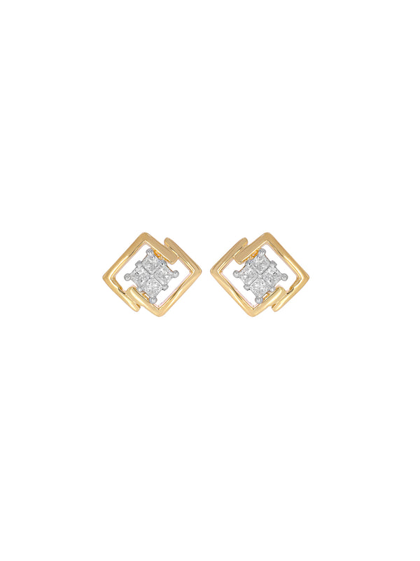 BAYAN Princess Cut Invisible Set Paradox Earring | Lab Grown Diamond | Silver | SGL Certified
