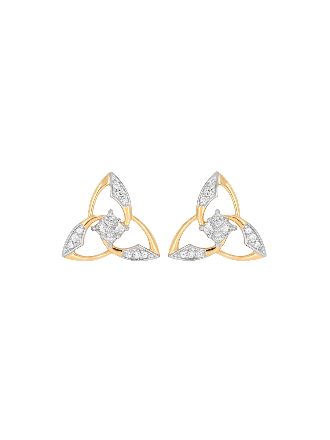 PRINCESS CUT INVISBLE SET WINDMILL EARRING