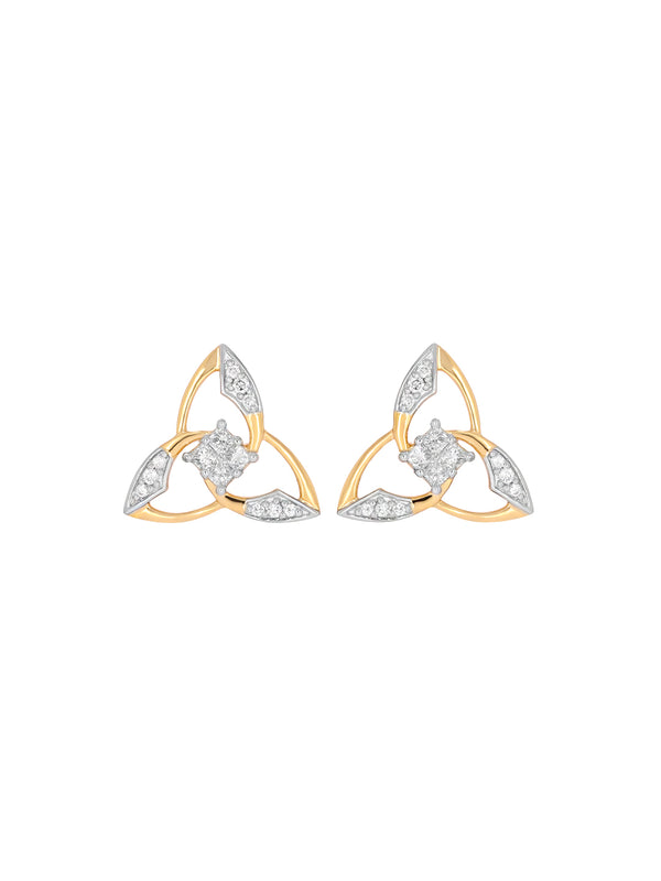 BAYAN Princess Cut Invisble Set Windmill Earring | Lab Grown Diamond | Silver | SGL Certified