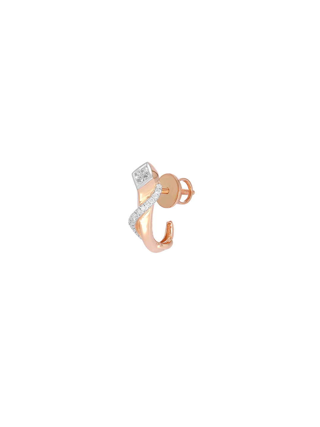 BAYAN Princess Cut Invisible Set Queen Earring | Lab Grown Diamond | Silver | SGL Certified