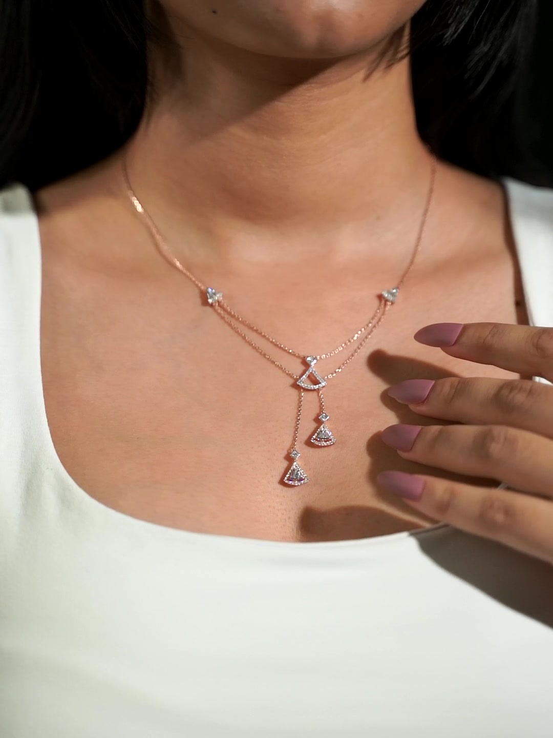 Bold Affair Dara Necklace — CZ & Silver