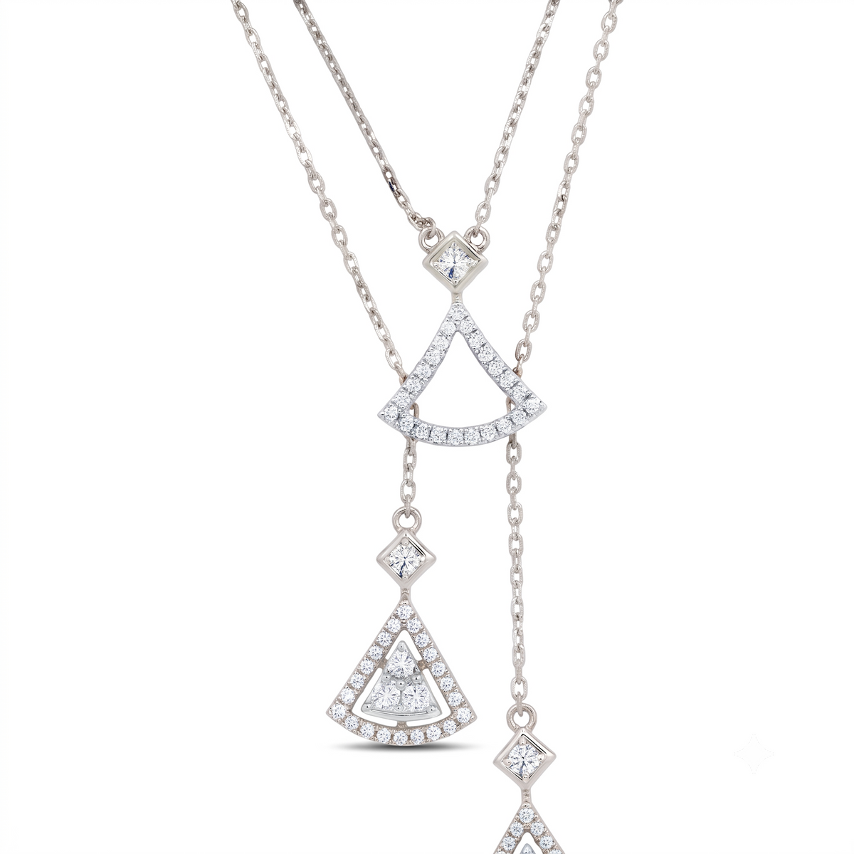 Bold Affair Dara Necklace — CZ & Silver