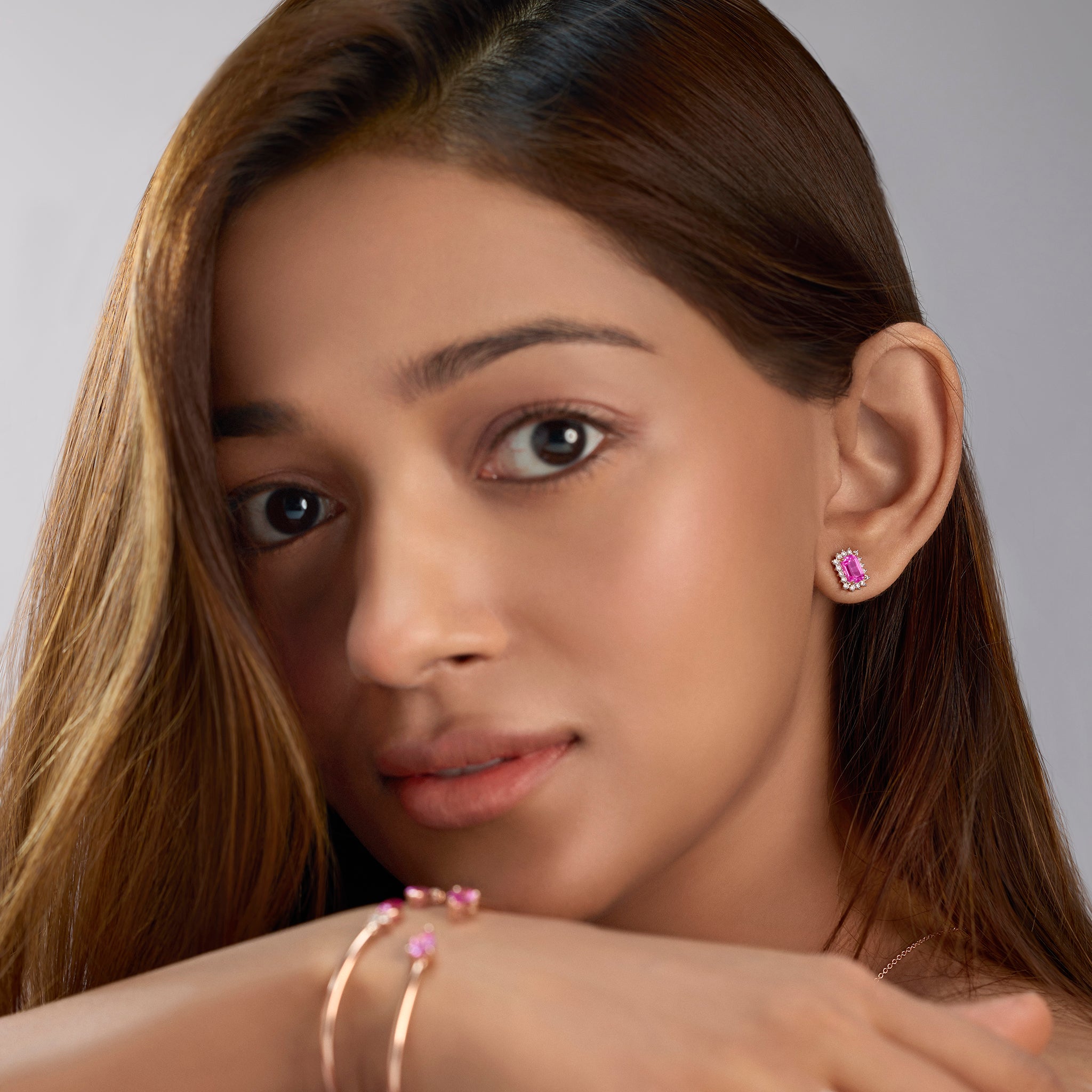 Pink Sapphire Muse Earrings