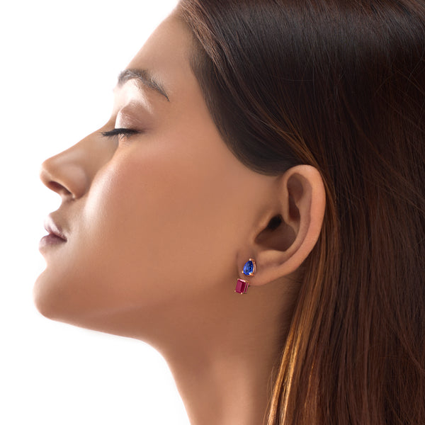 BAYAN Day2Night Earrings | Color Stone | Silver