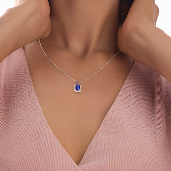 BAYAN Sapphire Splash Pendant | Color Stone | Silver