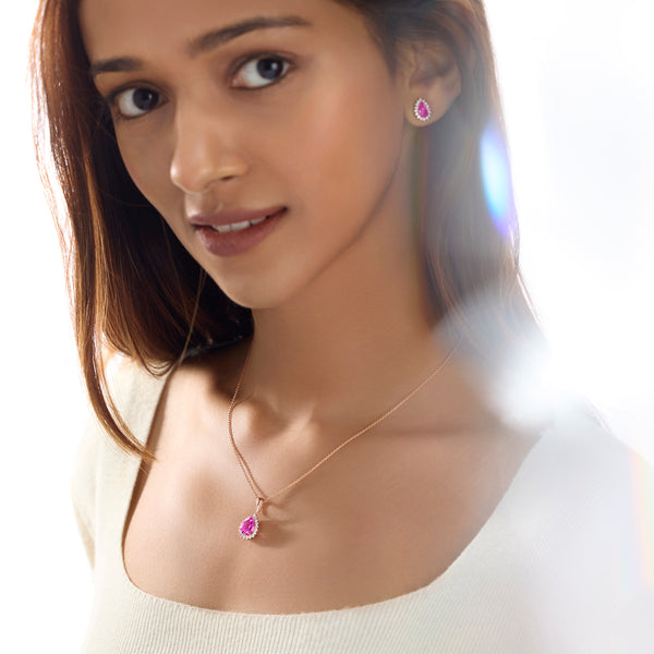 BAYAN Pink Muse Pendant | Color Stone | Silver