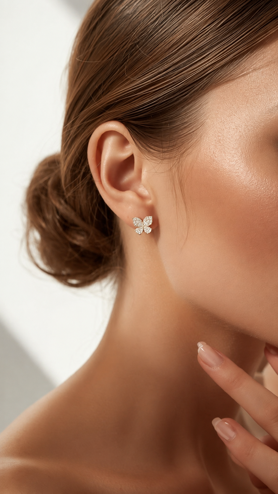 Butterfly Earrings — CZ & Silver