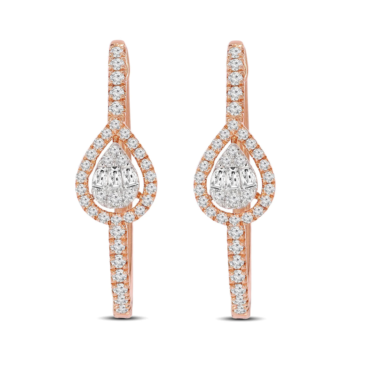 Lux Pear Danglers - Silver & CZ