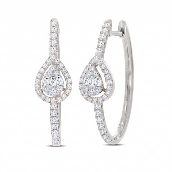 Lux Pear Danglers - Silver & CZ