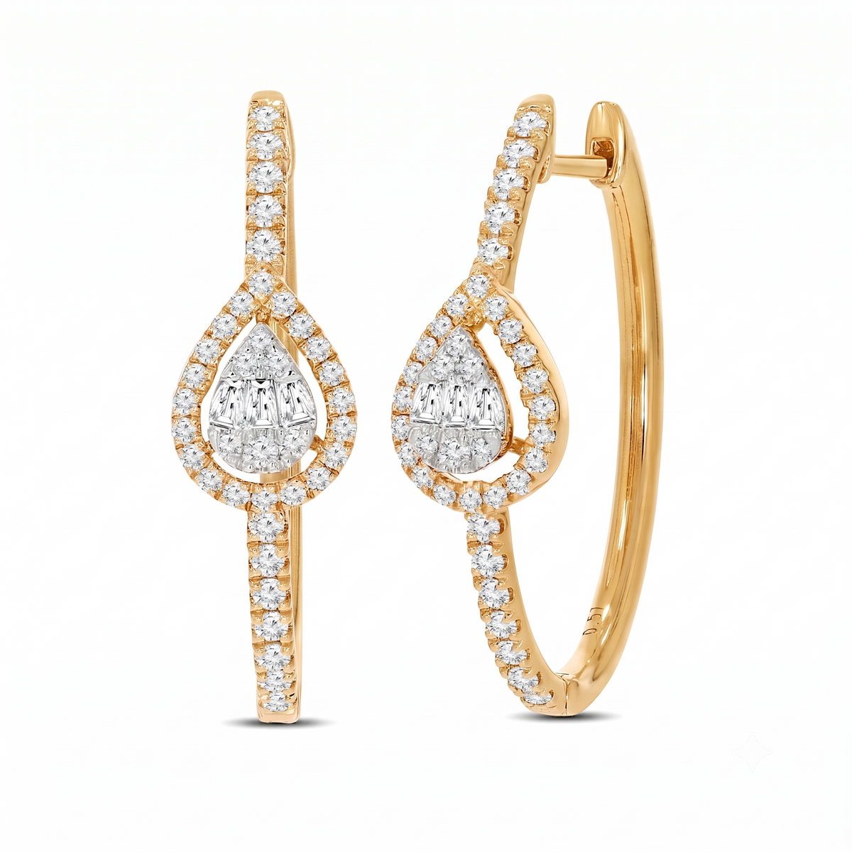 Lux Pear Danglers - Silver & CZ