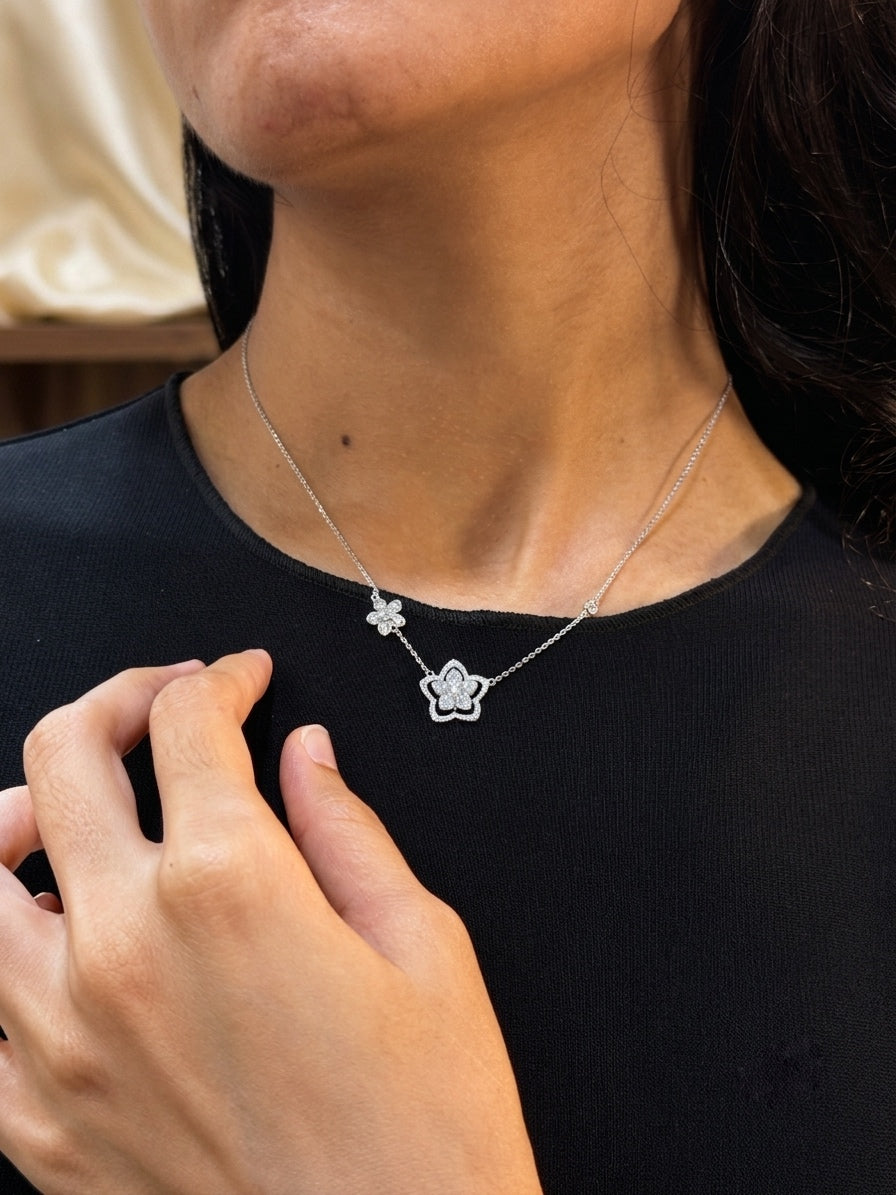 Starfish Necklace — CZ & Silver