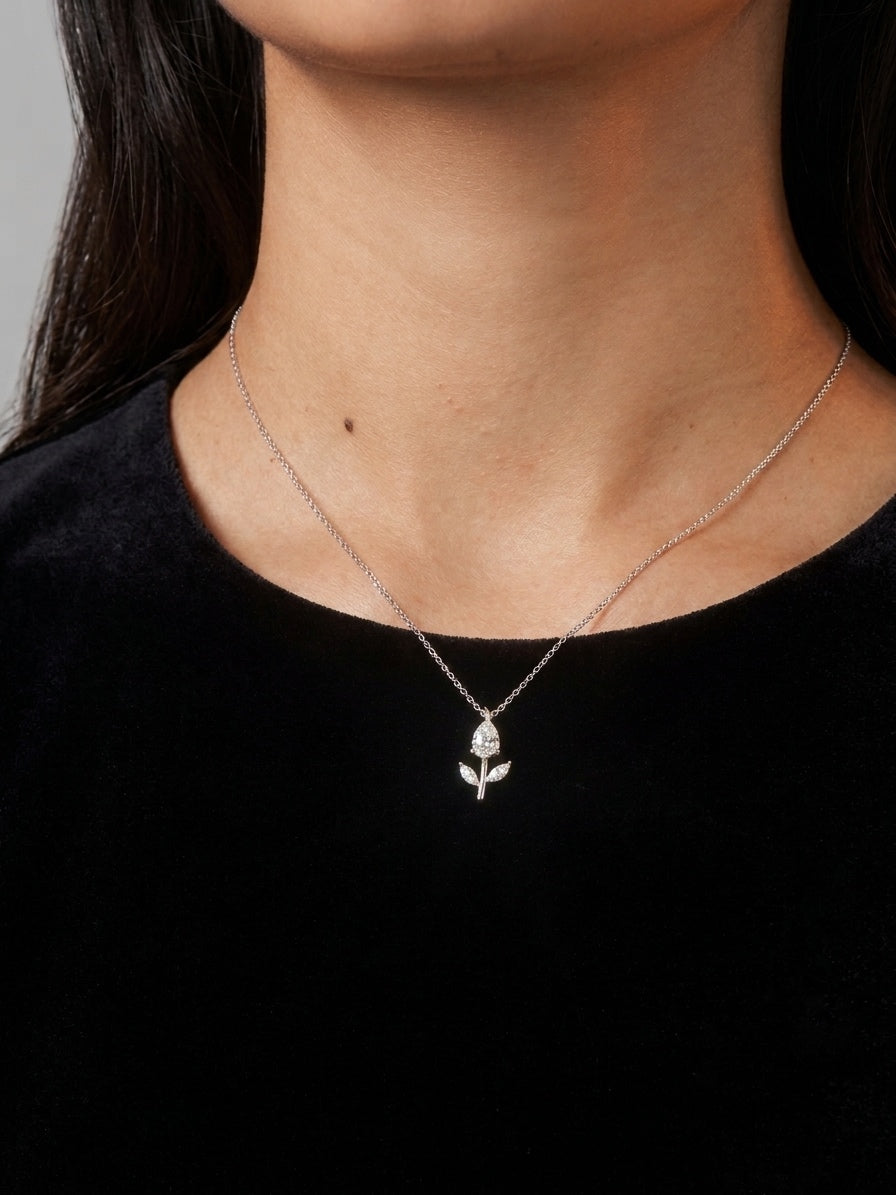 Tulip Pendant — Color Stone & Silver