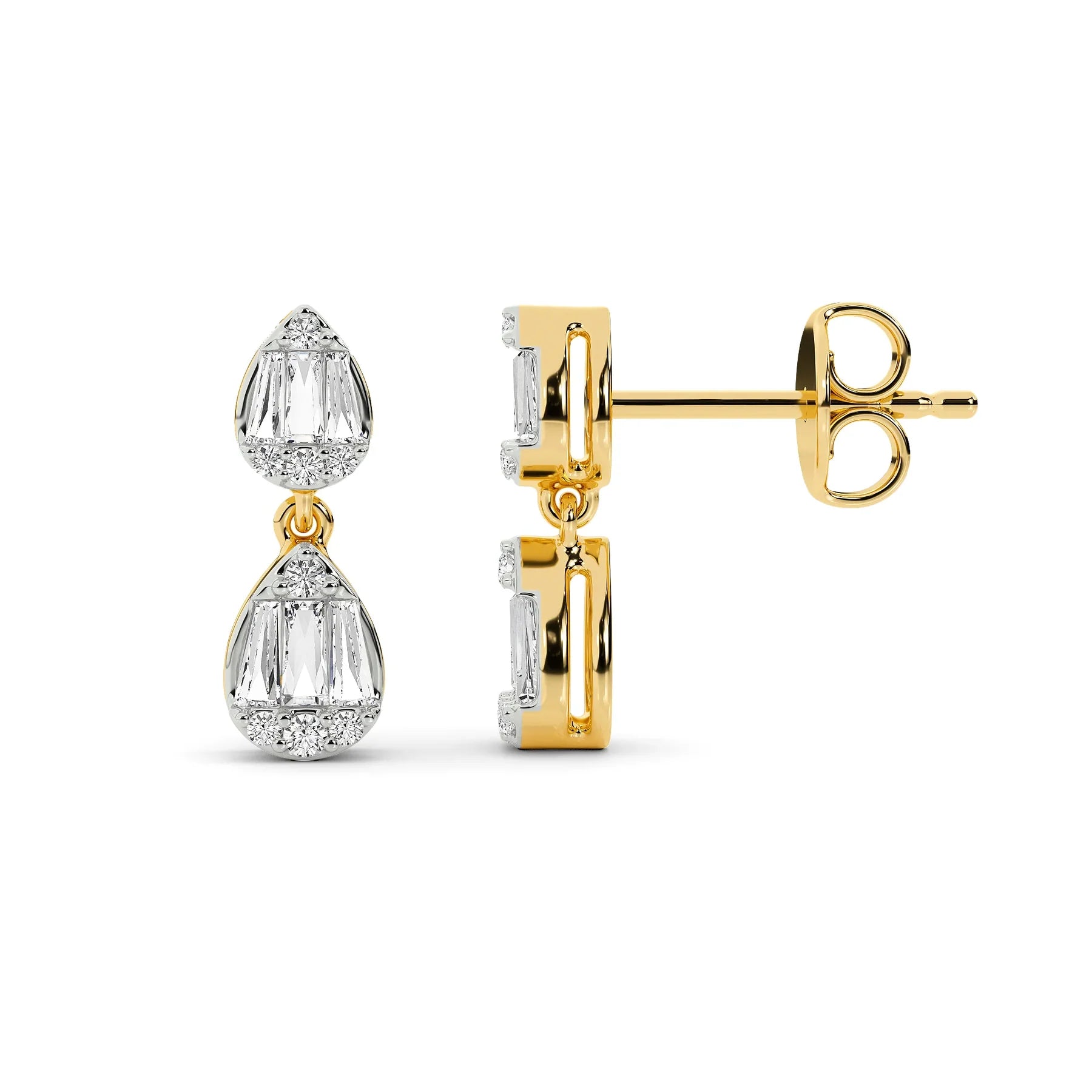 Pear Dangler Earrings — Lab-Grown Diamond & Silver, SGL Certified