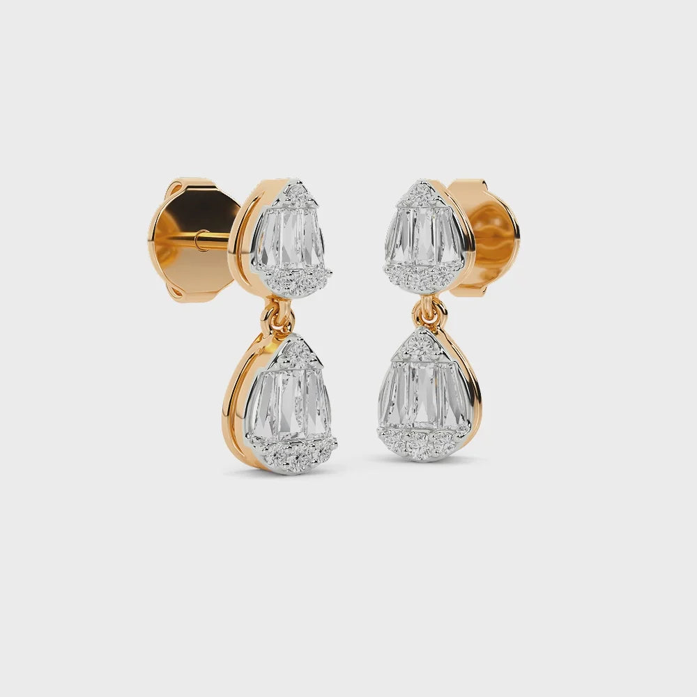 Pear Dangler Earrings — Lab-Grown Diamond & Silver, SGL Certified