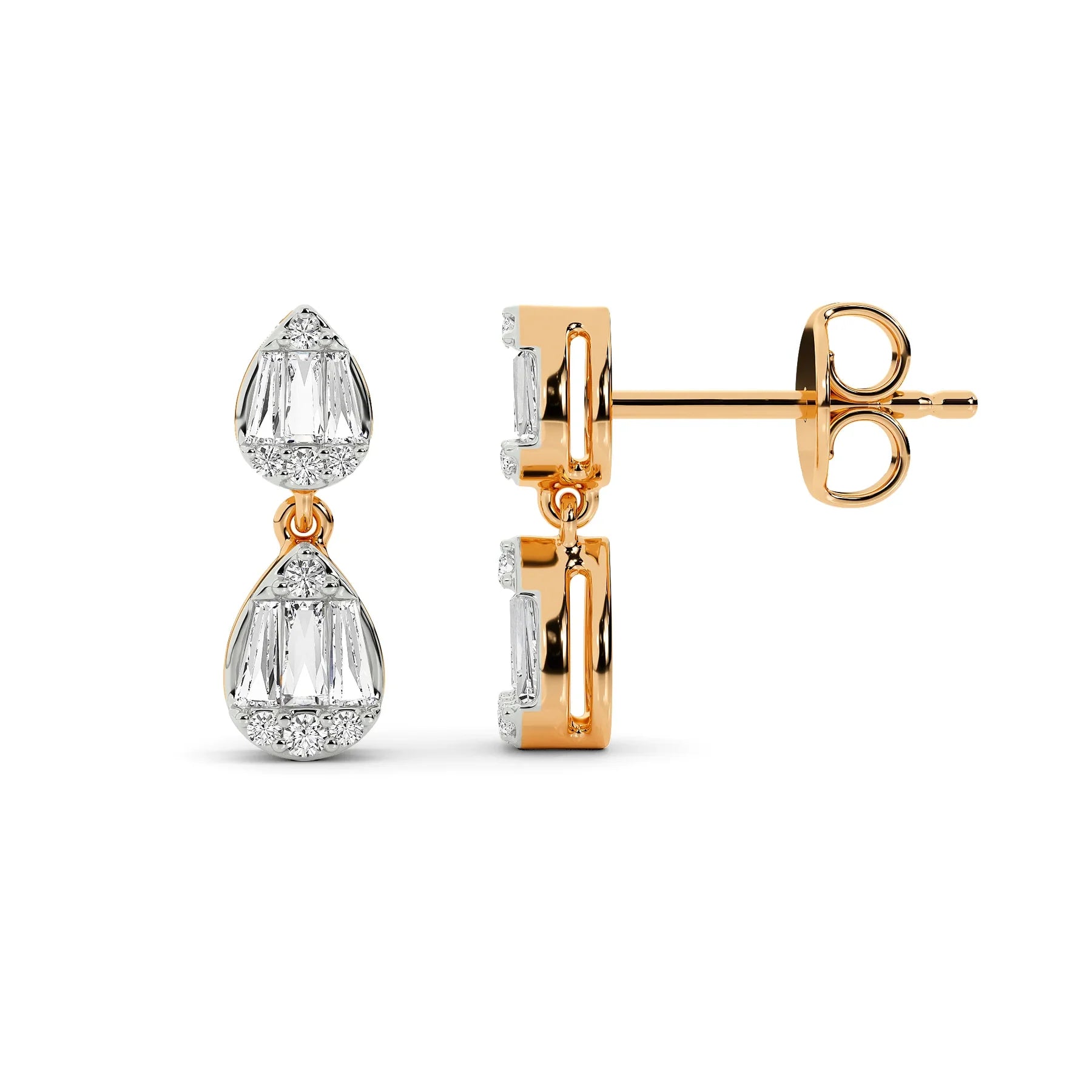 Pear Dangler Earrings — Lab-Grown Diamond & Silver, SGL Certified