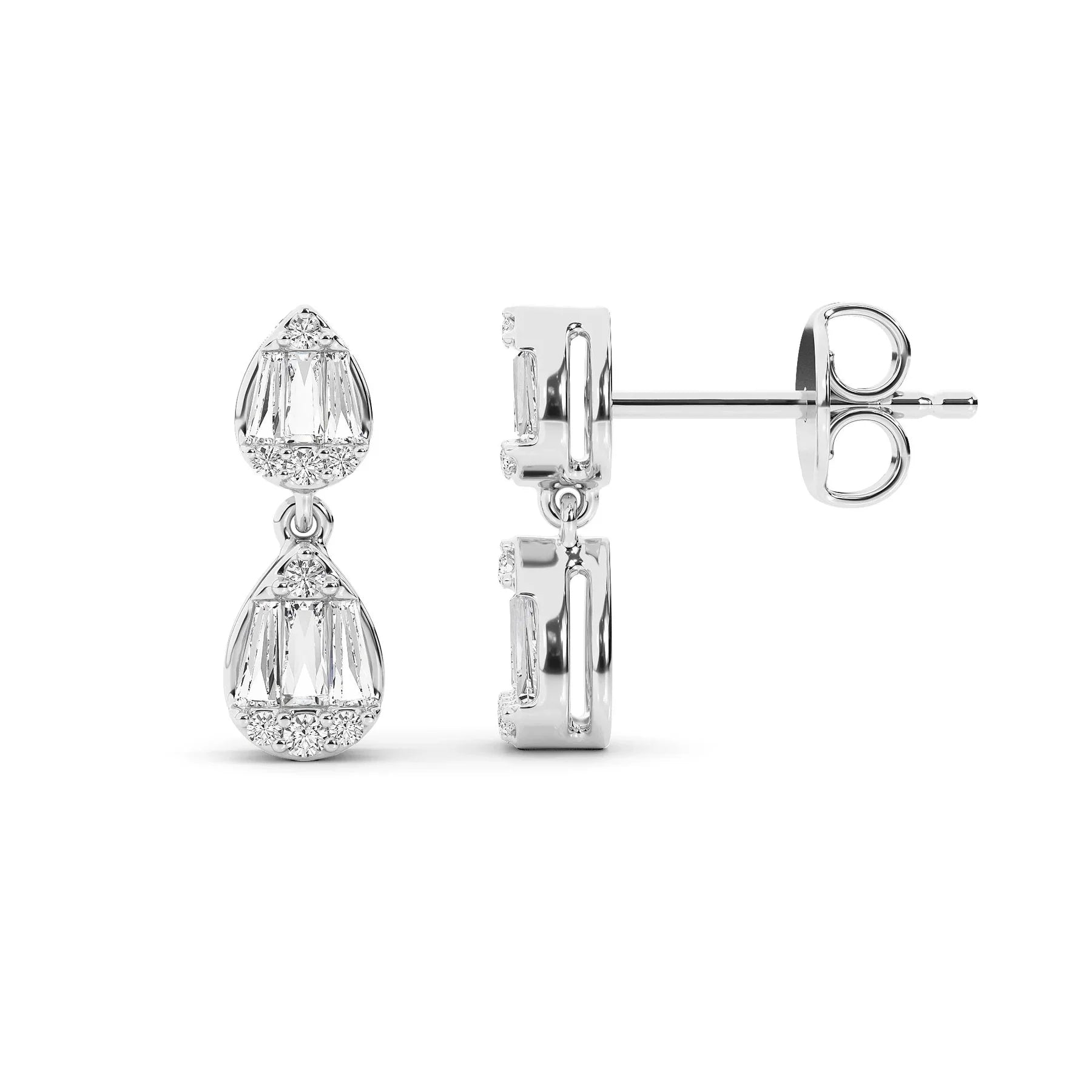 Pear Dangler Earrings — Lab-Grown Diamond & Silver, SGL Certified