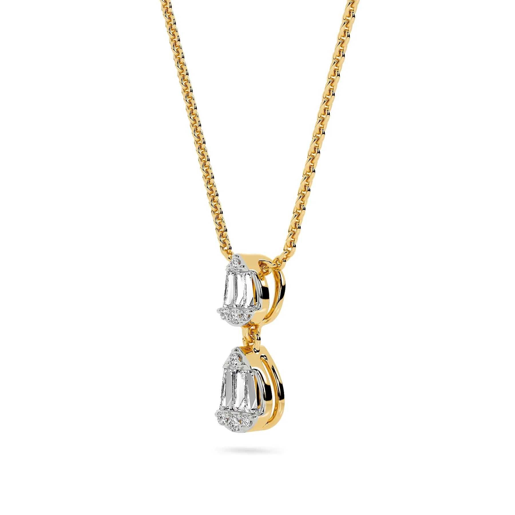 Baguette And Pear Dangler Pendant — Lab-Grown Diamond & Silver, SGL Certified