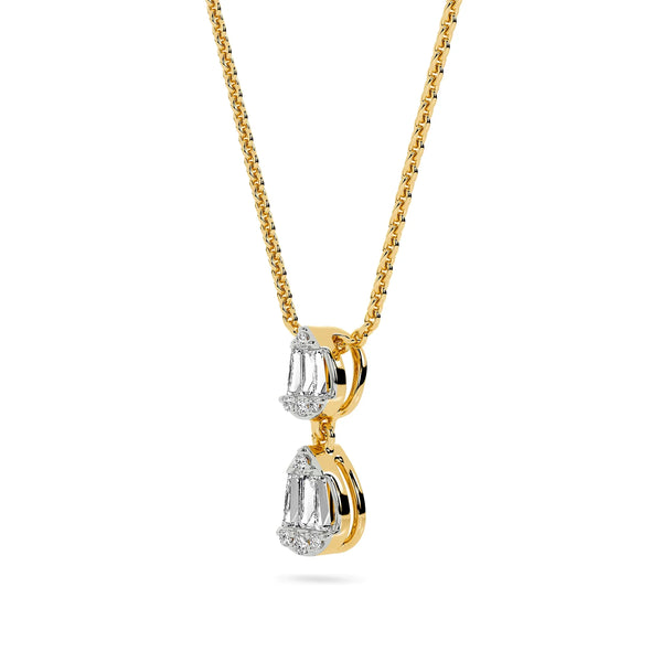Baguette And Pear Dangler Pendant — Lab-Grown Diamond & Silver, SGL Certified