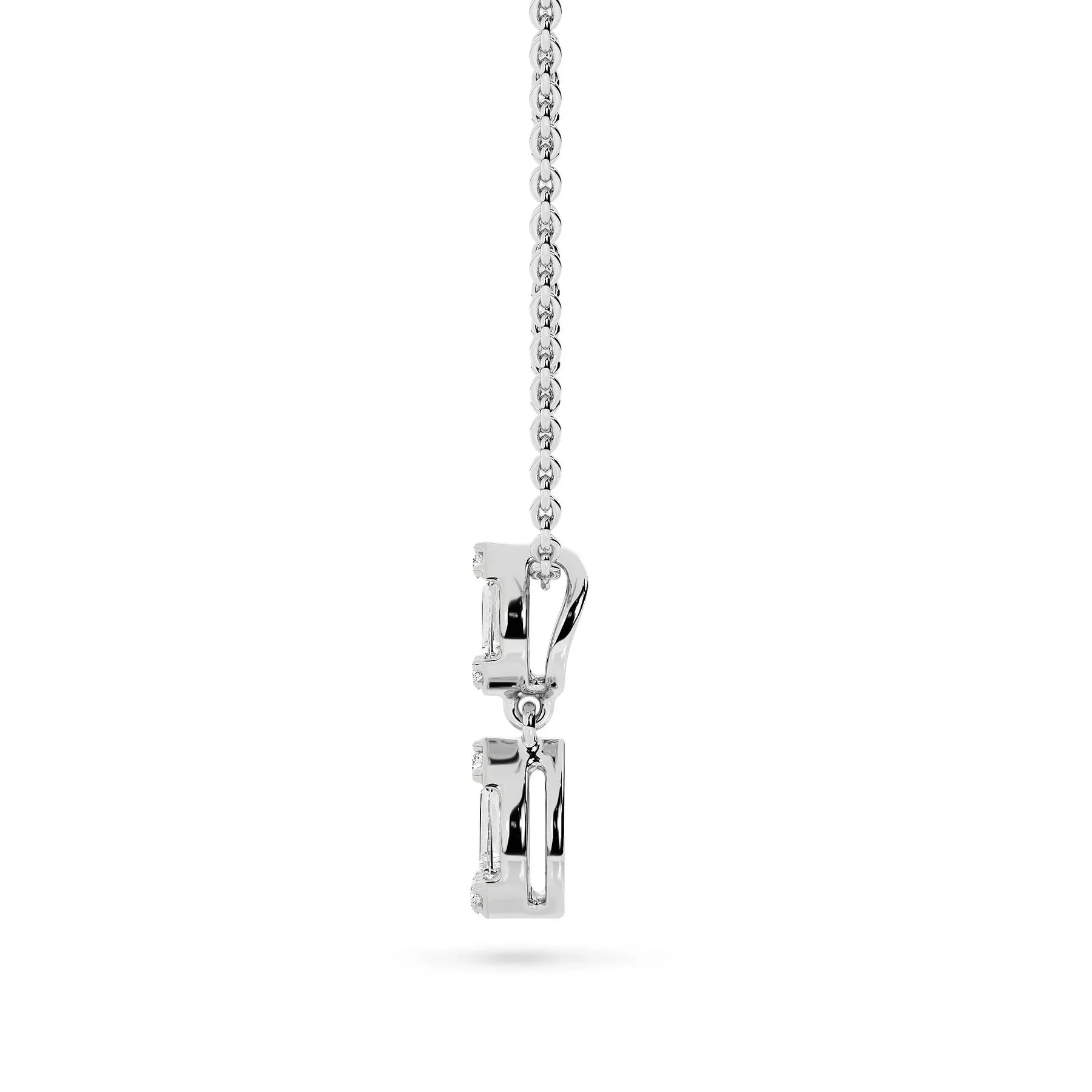 Baguette And Pear Dangler Pendant — Lab-Grown Diamond & Silver, SGL Certified