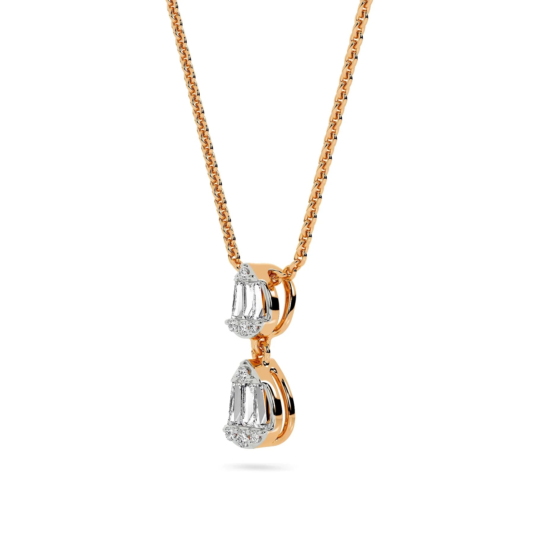 Baguette And Pear Dangler Pendant — Lab-Grown Diamond & Silver, SGL Certified