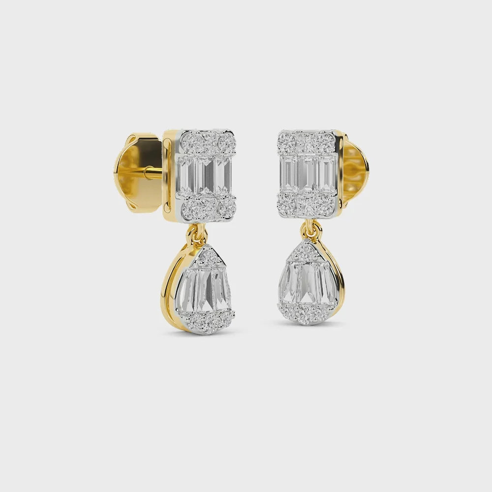 Pear Dangler Earring — Lab-Grown Diamond & Silver, SGL Certified