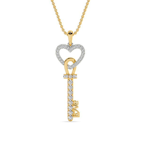 BAYAN Heart Knot Key Pendant | Lab Grown Diamond | Silver | SGL Certified