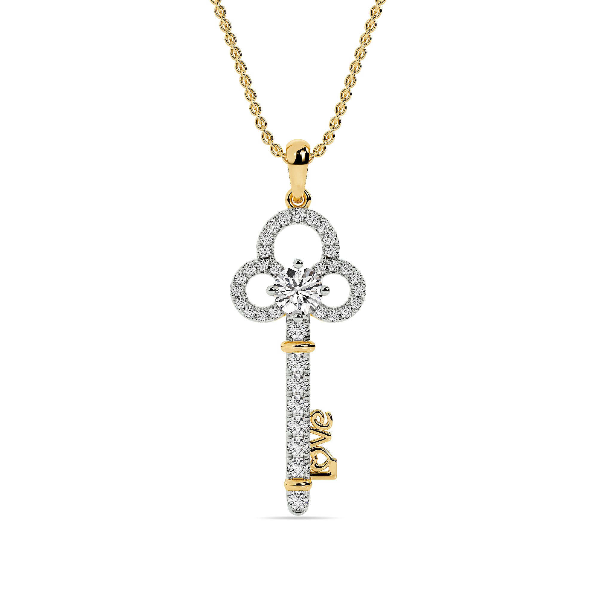 Love Script Key Pendant