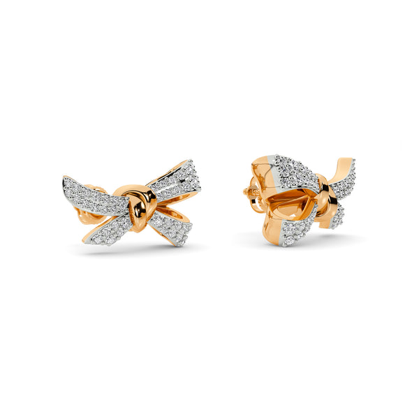 BAYAN Soft Knot Bow Earrings | Color Stone | Silver