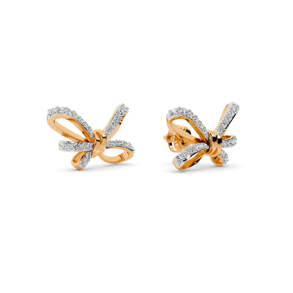 BAYAN Bare Knot Bow Earrings | Color Stone | Silver
