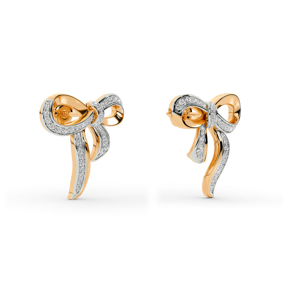 BAYAN Signature Knot Bow Earrings | Color Stone | Silver