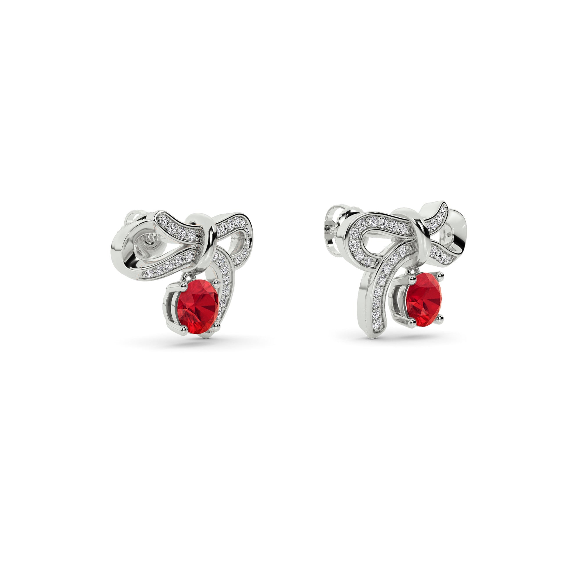Ruby Promise Bow Earrings