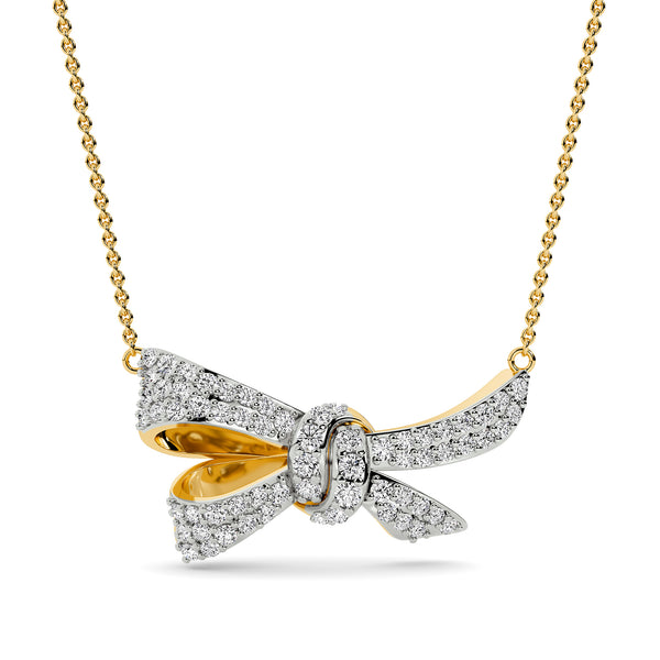 BAYAN Soft Knot Bow Pendant | Color Stone | Silver