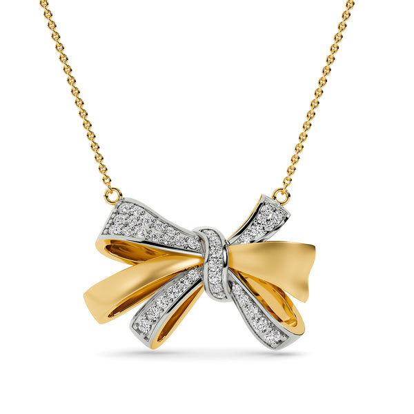 Dual Knot Bow Pendant — Lab-Grown Diamond