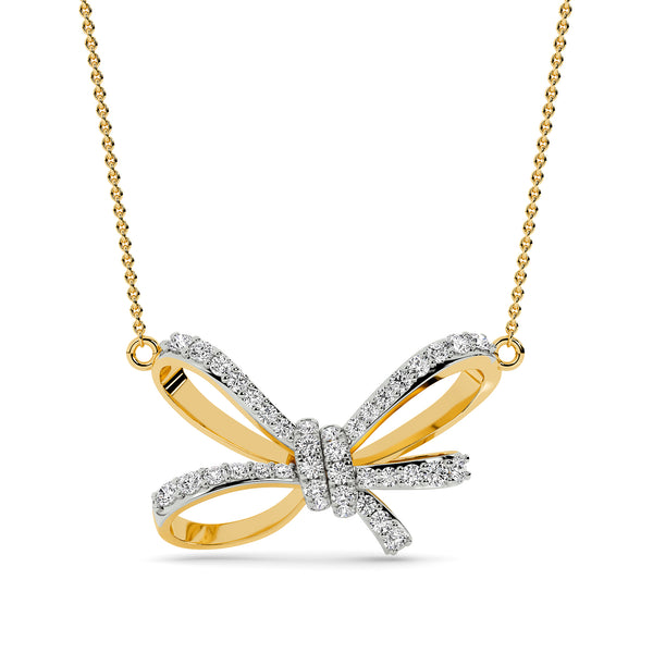 BAYAN Bare Knot Bow Pendant | Color Stone | Silver