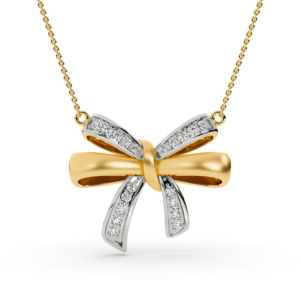BAYAN Sculpted Knot Bow Pendant | Color Stone | Silver
